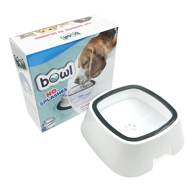 Dog Drinking Water Bowl Floating Non-Wetting Mouth Cat Bowl Without Spill Drinking Water Dispenser Plastic Anti-Over Dog Bowl