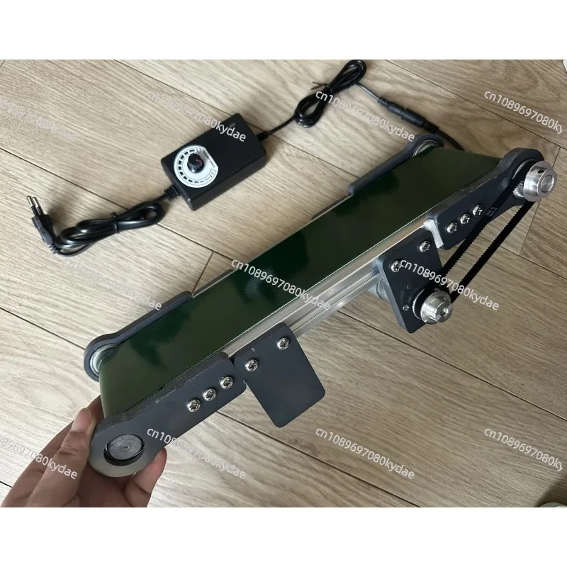 10x35cm Mini Electric Desktop Conveyor Belt 0-116RPM Speed Adjustable DIY Elevator Model Friction Experimental Device