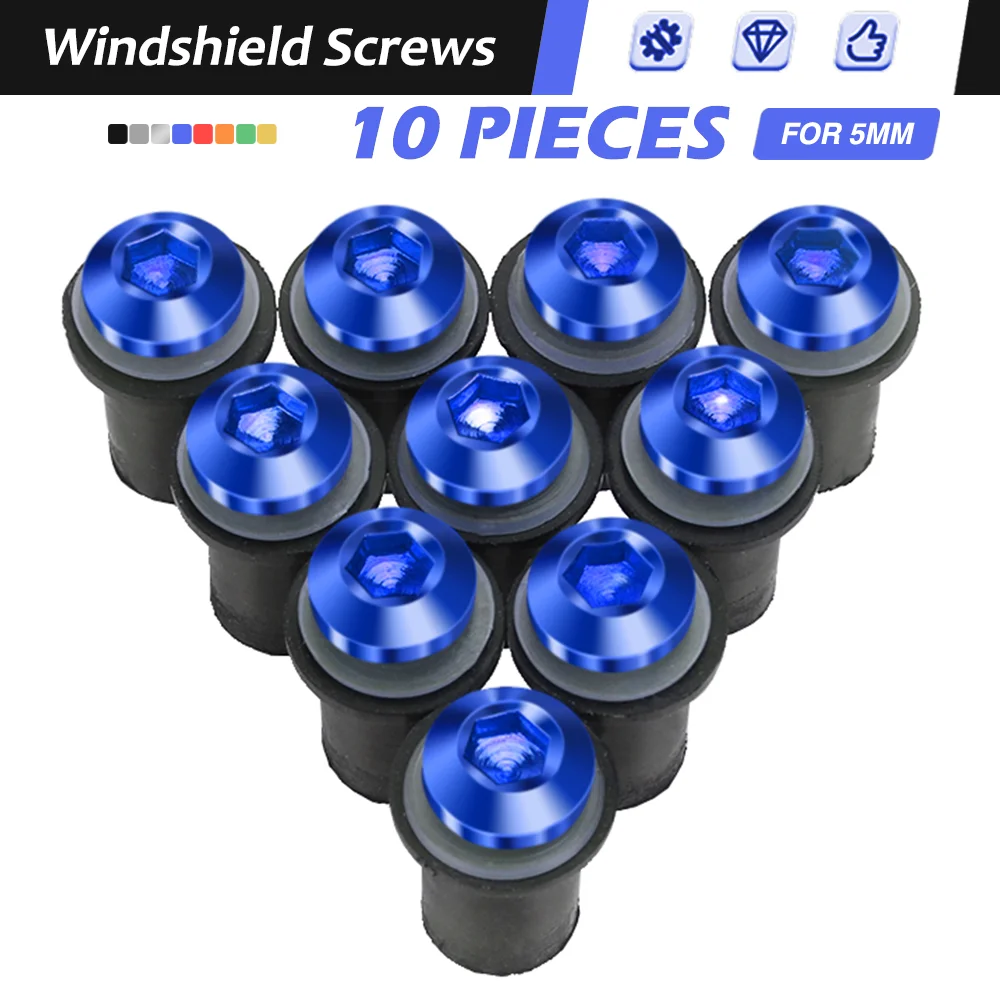 10 PCS Windscreen Bolt Screw Windshield Screw Bolt Kit For HONDA CRF1100L GL1500 GL1800 GROM125 HORNET 250 900 MSX125 NC700