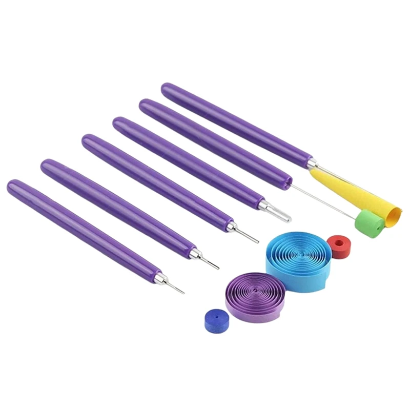 6 Pcs Paper Quilling Tools Slotted Kit Stainless Steel Paper Quilling Pin Tool DIY Paper Card Making Project Tool-AT81