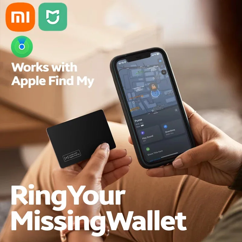 Xiaomi Mijia Wireless Charging Tracking Wallet Tracker Card GPS Locator Smart RC Tag Iphone Device Find My Airtag Replacement