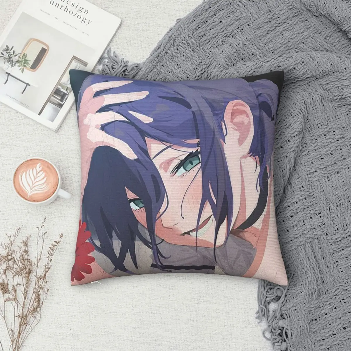 Chainsaw Man Reze Arc Anime Square Pillowcase Pillow Cover Cushion Zip Decorative Comfort Throw Pillow for Home Car
