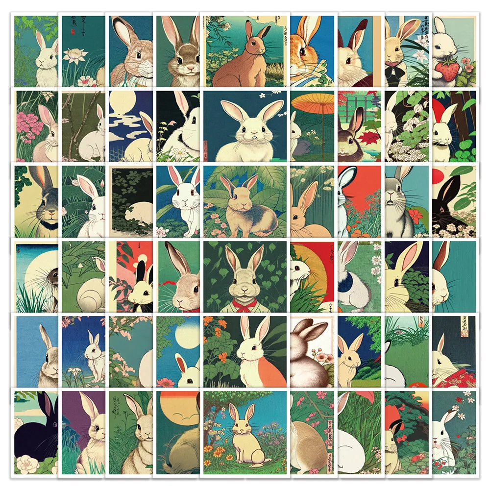 

10/30/50PCS Cartoon Japanese Retro Rabbit Sticker DIY Decoration Waterproof Skateboard Notebook Graffiti Toy