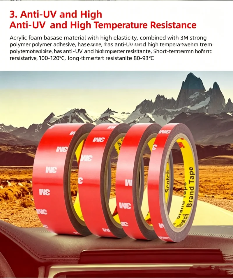 3M Starkes Doppelseitiges Klebeband Hochklebend Hitzebeständig & Wasserdicht 4229P Spezielles Schaumklebeband für Auto-Heckflügel-Befestigung – Detail 7