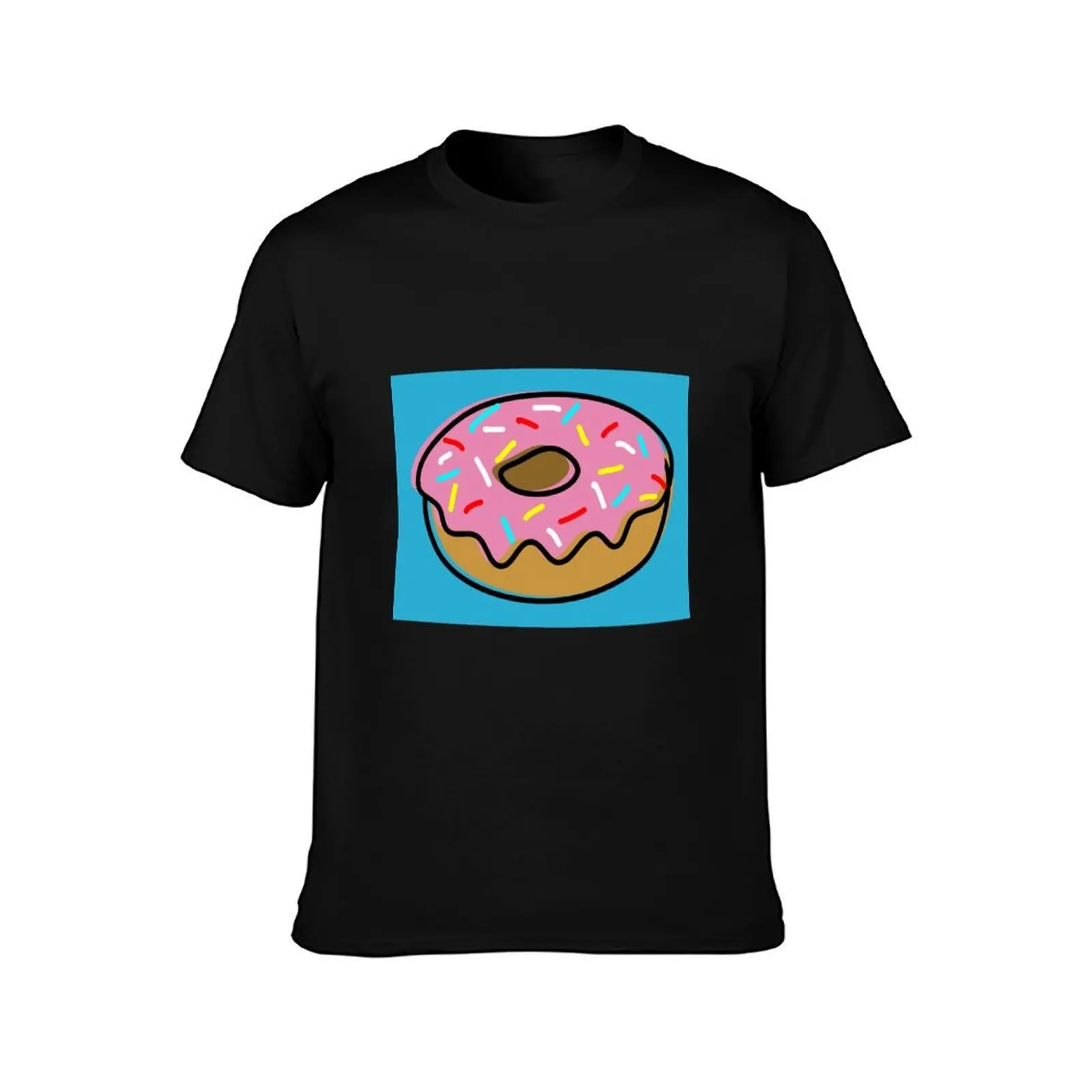 Donut, pink T-Shirt, Summer Casual Cotton Tee, Oversized Streetwear Tops, Vintage Graphic Print, Loose Fit Short Sleeve