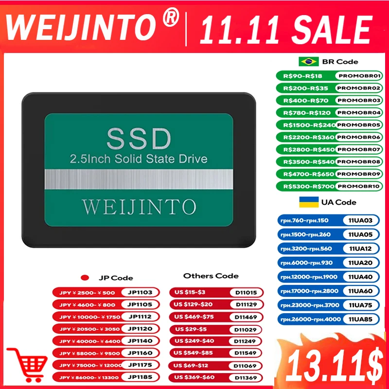 SATA3 SSD 128GB-1TB