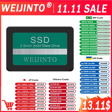 SATA3 SSD 128GB-1TB weijinto