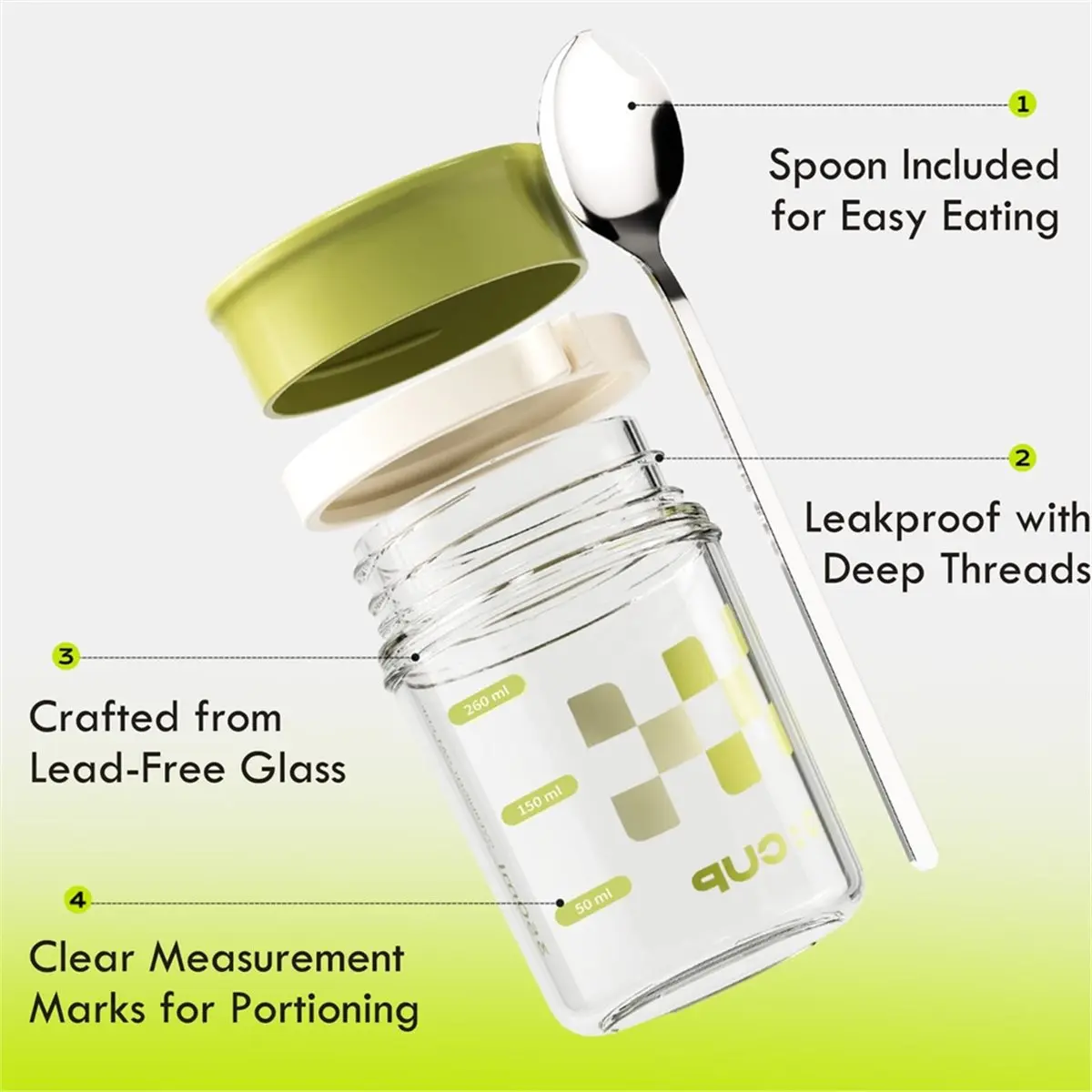 A67T NEW 4 Pack Overnight Oats Jars,12oz Glass Canning MasonJar with Airtight Lid and Spoon Container for Pudding,Cereal