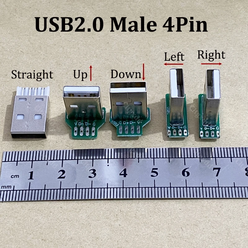 1PCS USB 2.0 Connector DIY Soldering Plug Straight/L Type Elbow TypeC Micro Male Female Adapter For Car DVR Dash Cam Data  Power