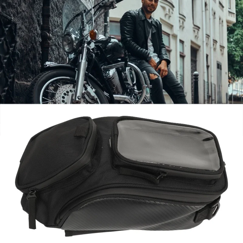 Motorcycle Fuel Tank Bag Ample Space Waterproof Reinforced Straps Storage Tool Rear Trunk Riding Bag For Motorbike