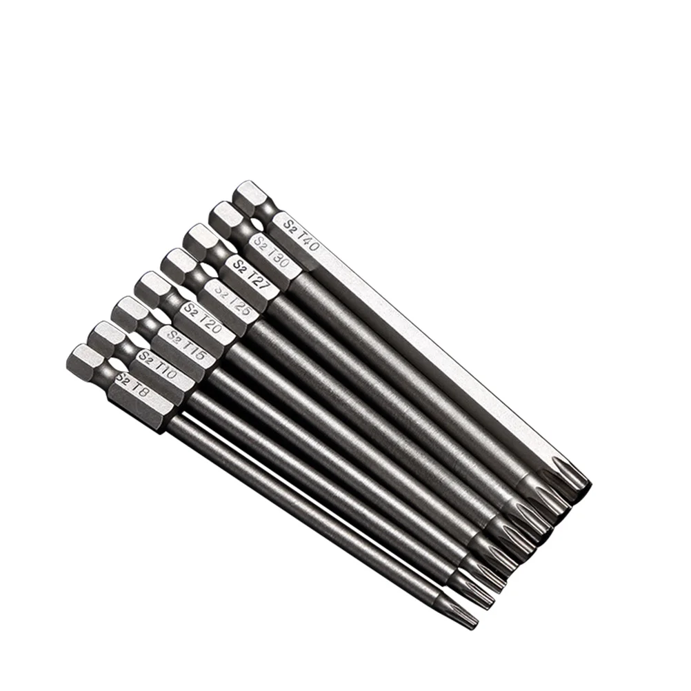 

8 pcs 1/4 6Inch S2 Steel Bit Set Strong Magnetic Screwdriver Bits Multi Size For Electric Drillsecurity Bit Set