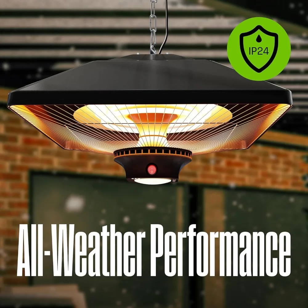 Chimeneas, Outdoor Ceiling Patio Heater, Water Resistant, Adjustable Heat Output Up To 1500W, Auto Shut, Chimeneas