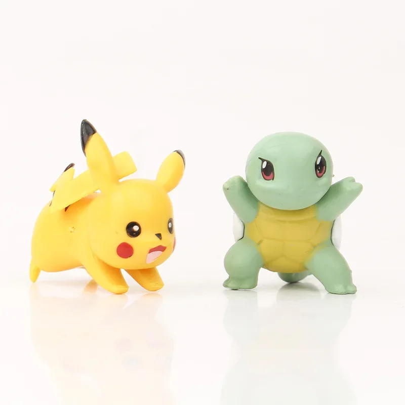 8 Pcs/Set Mini 2-4cm Pokemon Dolls Figure Little Elf Pet Pikachu Bulbasaur Squirtle Figurine Anime Cake Decoration Ornaments