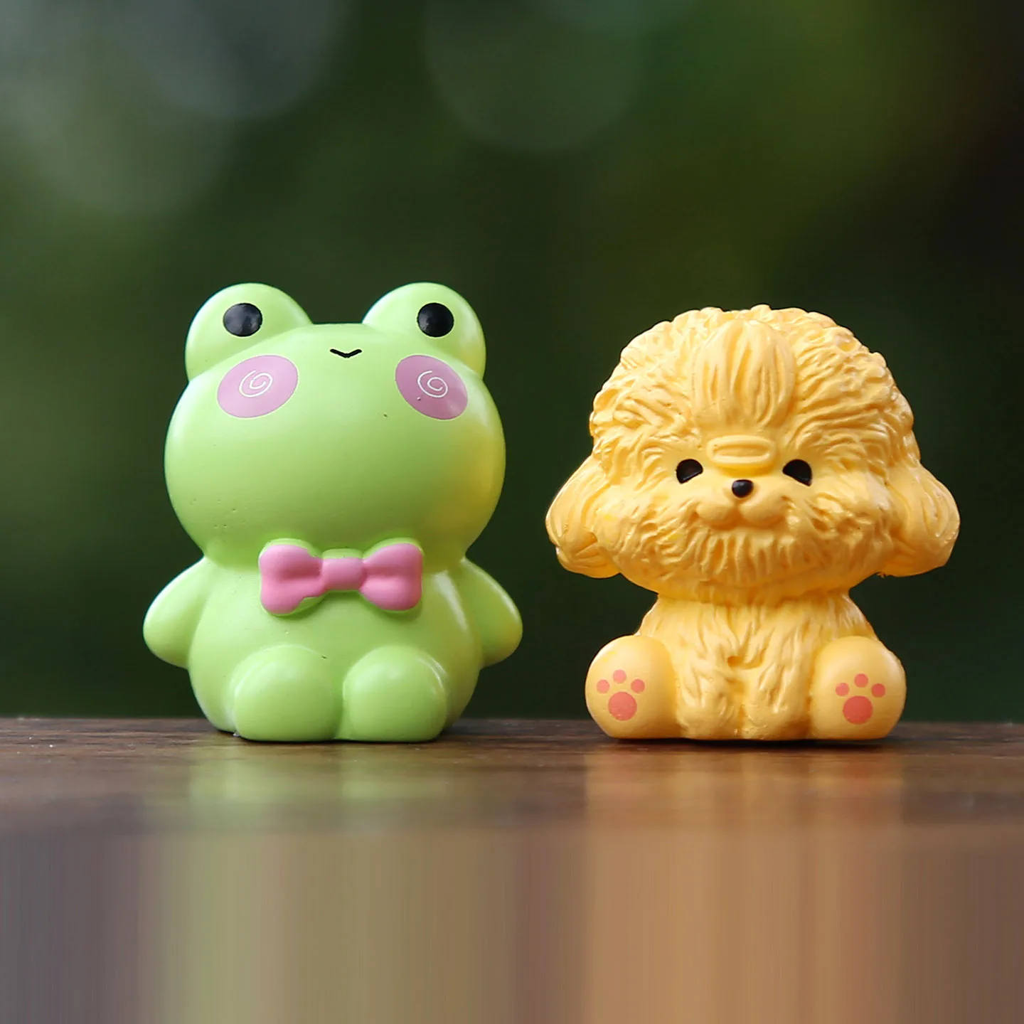 1개 신상 미니 레진 동물 인형 장난감 만화 강아지/개구리/카피바라/양 장난감 모델 힐링 데스크탑 장식품