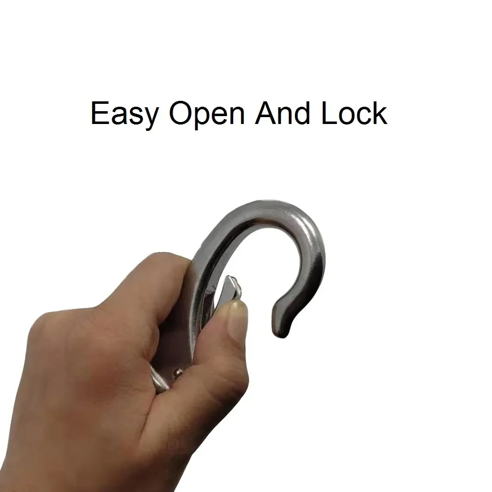 5Pcs Marine Grade 304 Stainless Steel Fixed Eye Spring Snap Hooks Heavy Duty Carabiners