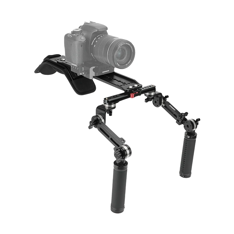 

HDRIG Shoulder Mount Rig With ARRI-Style 12" Dovetail Sled Plate & Rosette Handle Pair For DSLR Camera / DV Camcorder