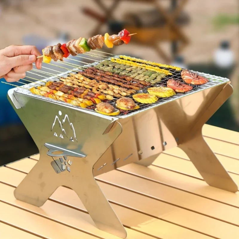 

Stainless Steel Detachable Barbecue Grill Stove Small Household Lightweight Travel Stove Outdoor Portable Camping Tourism Stoves