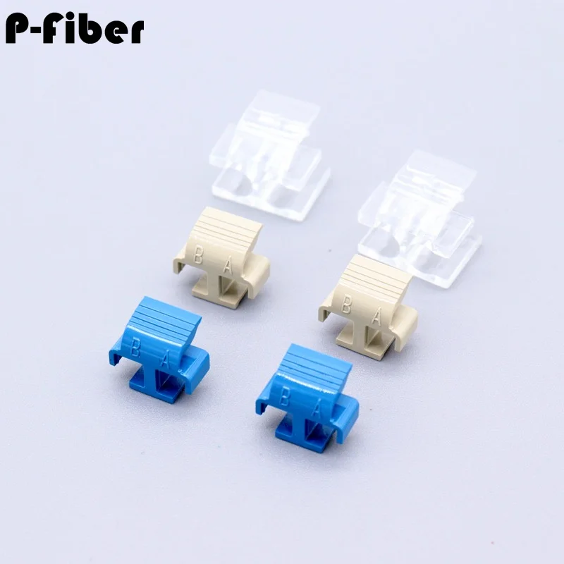 LC duplex clip 50pcs for optical fiber connector LCAPC SM MM blue gray transparent part FTTH jumper kits