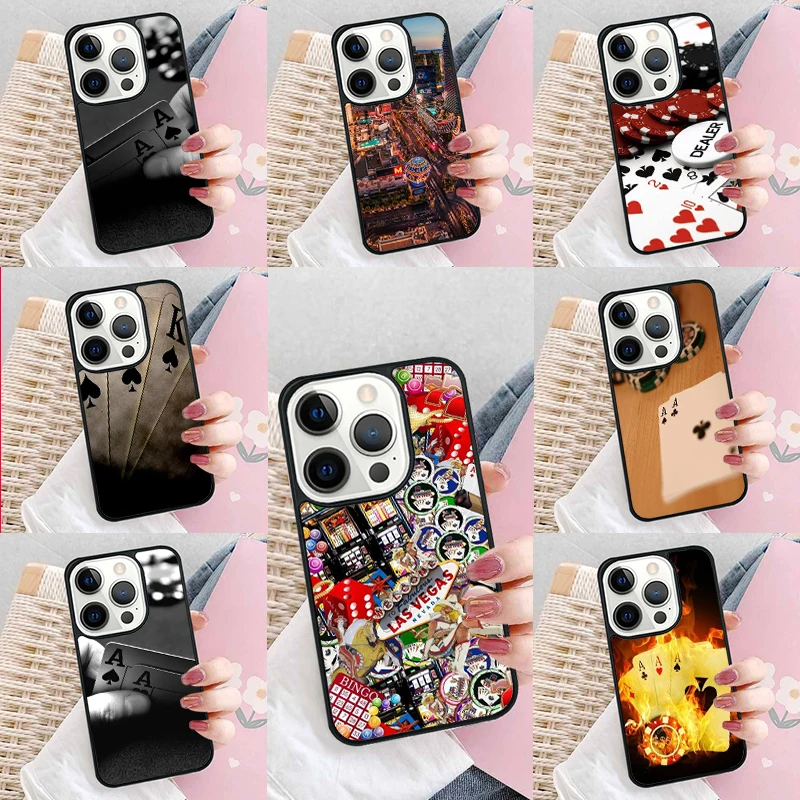 CASINO LAS VEGAS POKER Soft Phone Case Cover for iPhone 16 Promax 15 Pro 13 14 Plus 11 12 Mini XR XS MAX Coque