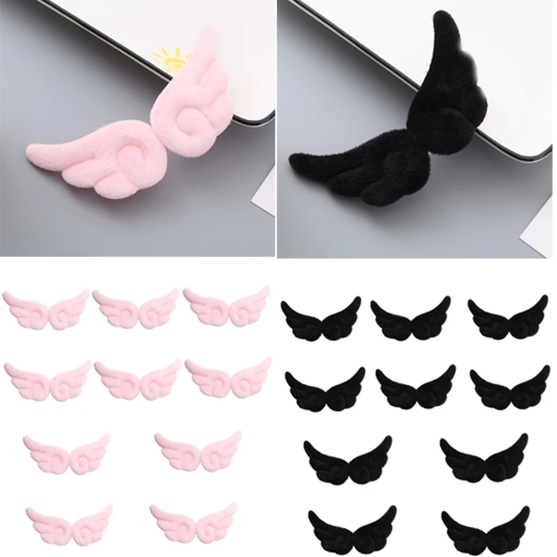 10Pairs Angel Wing Hair Clip for Girls Cartoon Headwear Hairpieces Black Alloy Hair Accessories for Stylish Outfits