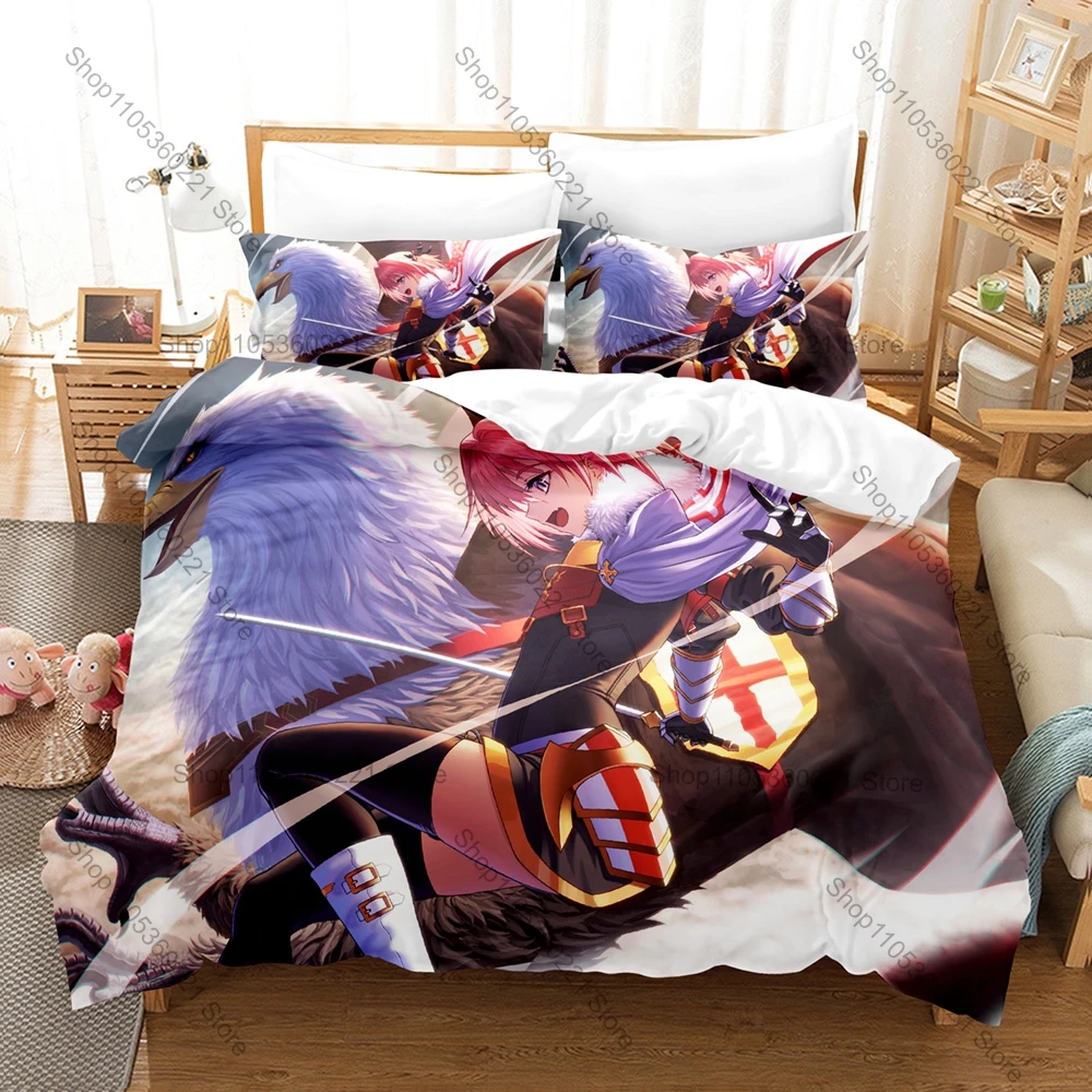 Cool Fate Series Rider Astolfo Pink Hair Cute Character HD Print Bedding Set Duvet Cover + 2 Pillowcases Polyester Anime Room De