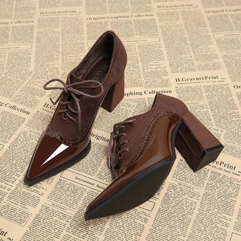 

High Heels Women's Shoes Elegant Pointed Toe Heels Shoes 2025 Winter Fashion Ankle Boots New Walking Pumps Leather Mujer Botas