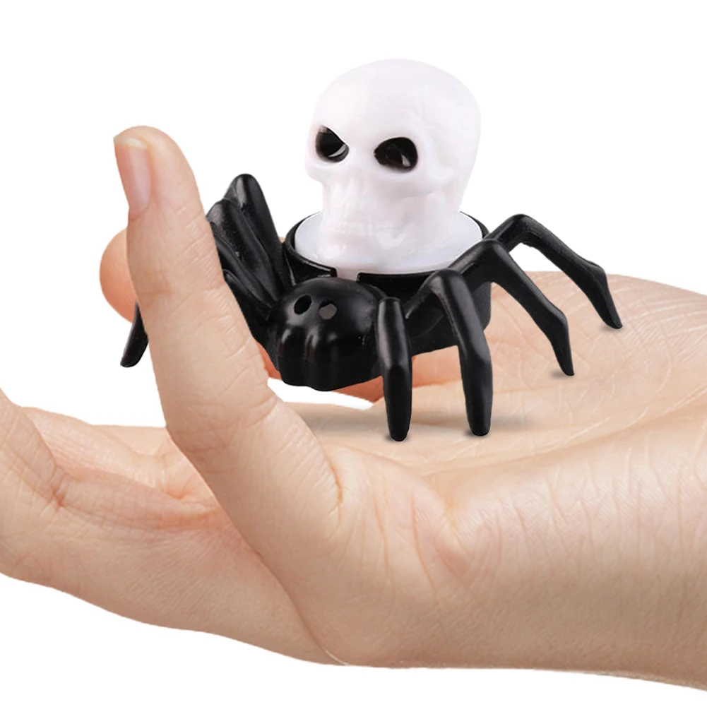 12 قطعة LED للهالوين رعب العنكبوت ضوء بطارية تعمل العنكبوت الخلفي العين ظهرت شمعة مصباح لديكورات حفلات الهالوين #5