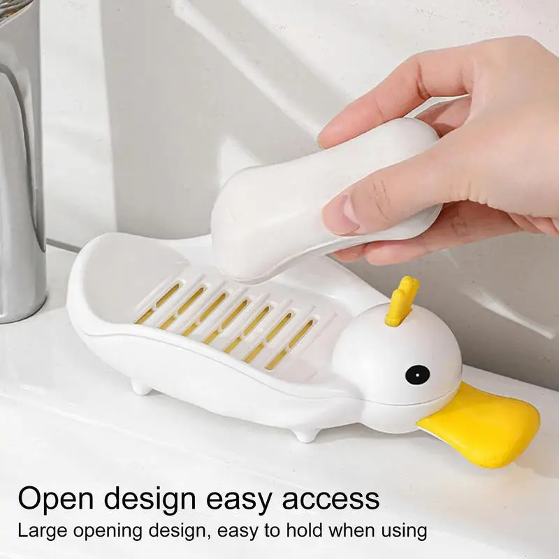 Cute Soap Dish Duck-Shaped Shower Soap Holder Bar Soap Dish Decorative Laundry Soap Holder Bathroom Soap Holder For Bathroom