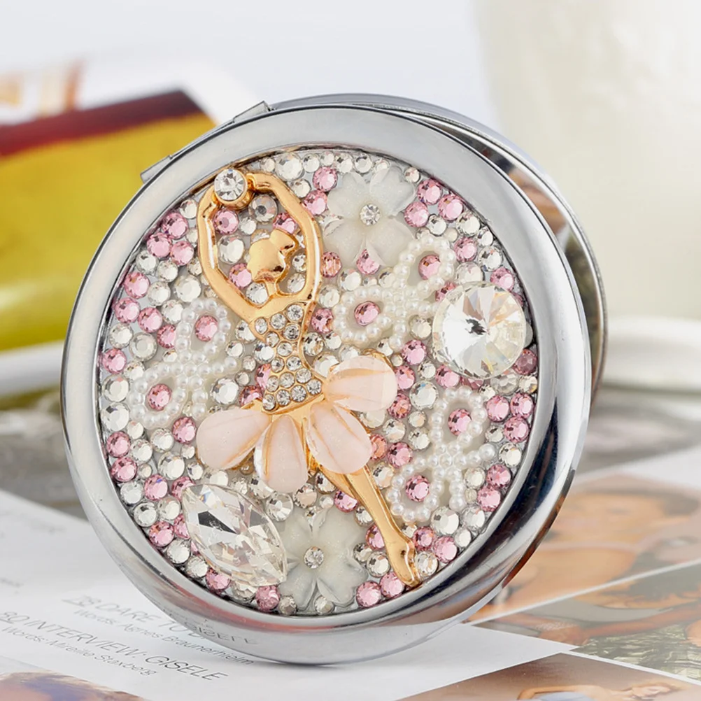 Dwustronne lusterko do makijażu, kompaktowe, składane, przenośne lusterko powiększające dla kobiet, małe narzędzie podróżne na zewnątrz.