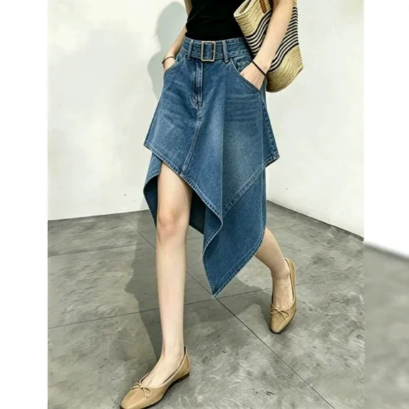 Women Dark Blue Solid High Waist Knee Length Casual Simple Basic Loose Fit Denim Shorts Summer Fashion Vintage Female Clothes