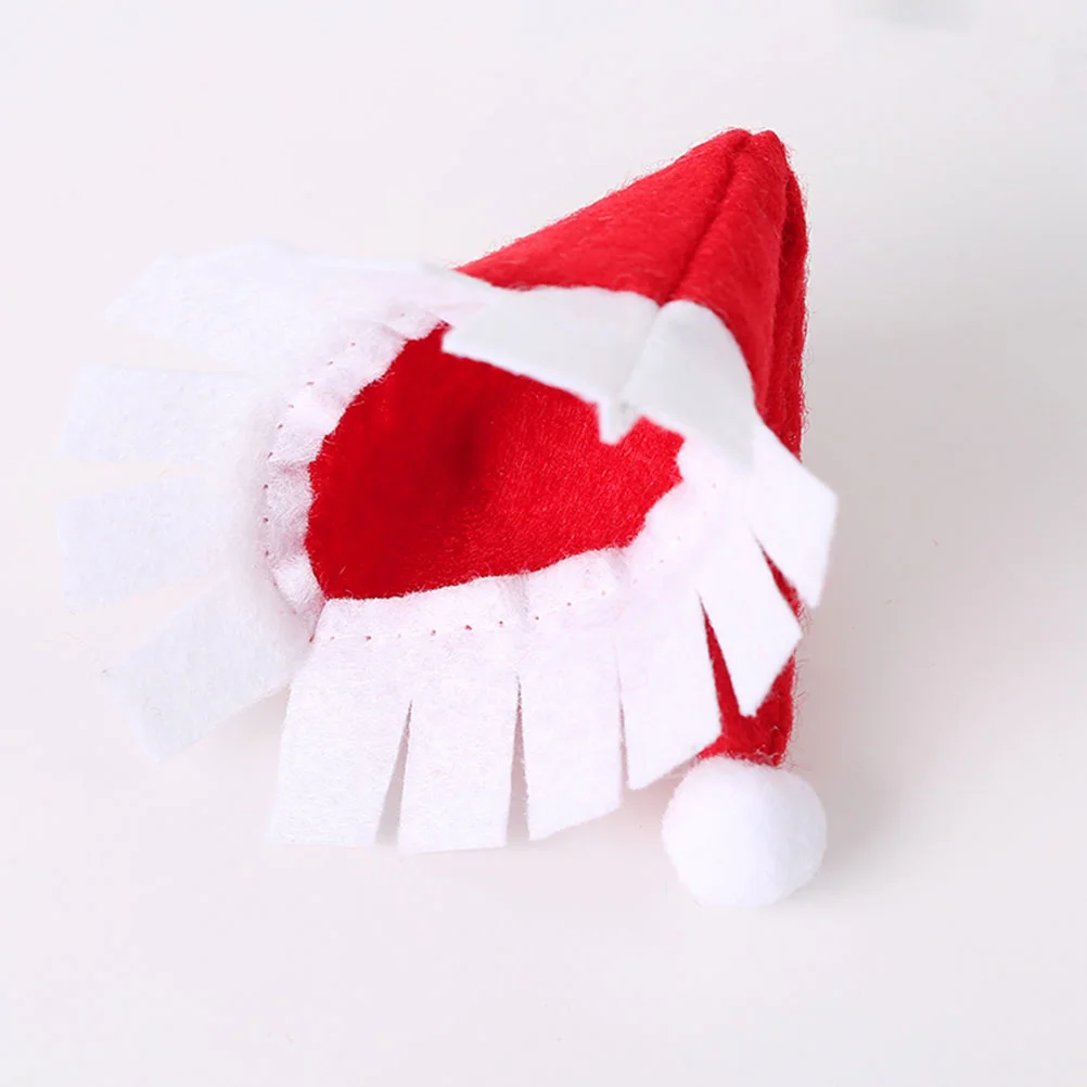 20PCS Christmas Glasses Covers Santa Hat Glasses Dresses Design Toasting Cover for Party Decorations