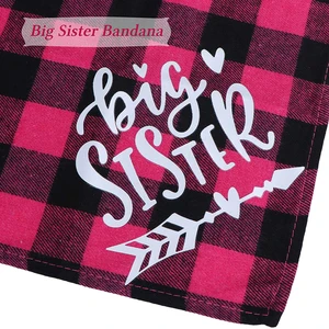 Big Sister Dog Bandana, Schwangerschaftsankündigung, karierte Geschlechtsentwicklung, Foto -Requisite, Haustierschalzubehör, Schals für Hunde 8 Hauptverkaufskleid Offenbarung Tee - №8