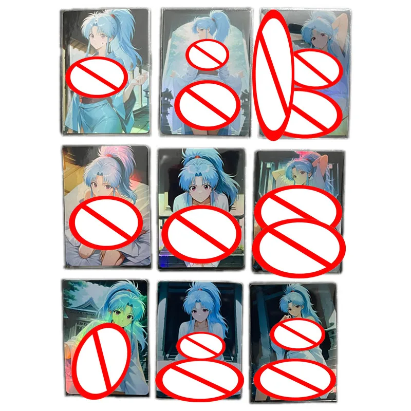 Juego de 9 Tarjetas Sexys de Anime YuYu Hakusho, Diosa Peony, Juego de Cartas para Adultos (+18), Regalo, Colección de Tarjetas de Historietas de Batalla