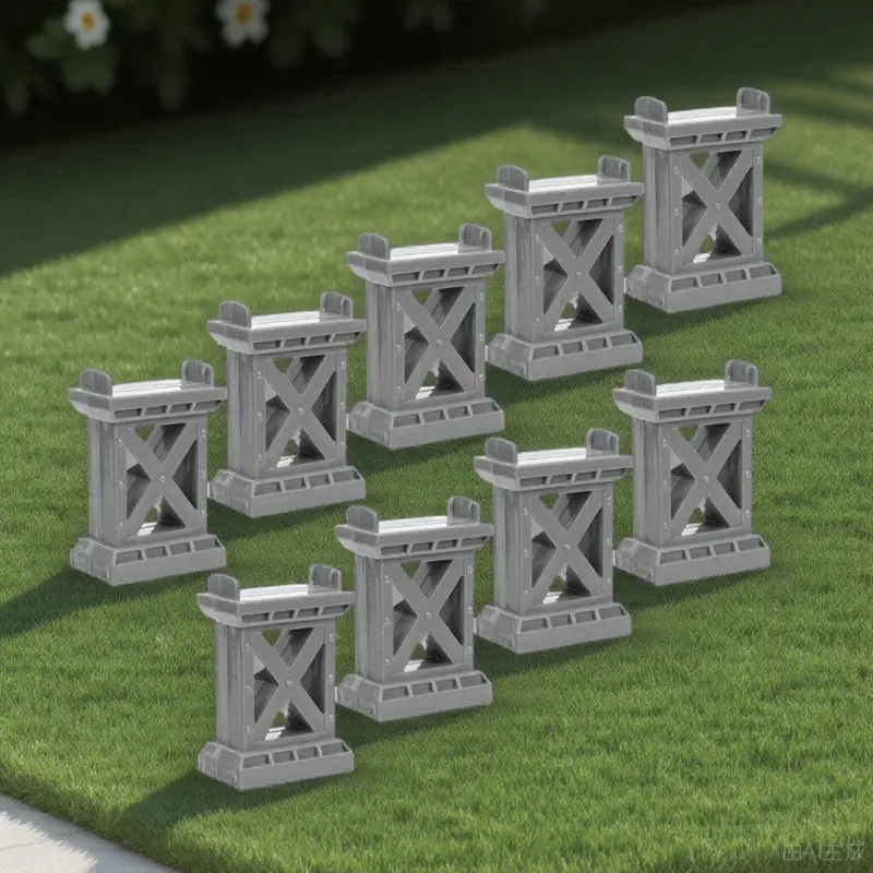 

9Pcs Train Track Bridge Support High Durability Wood Rail Set Accessories Bridge Riser for Stable Railway Layouts Wooden Train