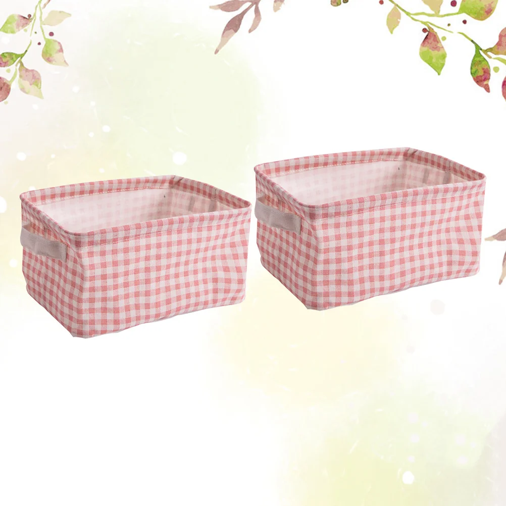 

2Pcs Cloth Art Storage Basket Simple Desktop Organizer Household Supplies for Home Shop (L) Sort Things Out Keep Table