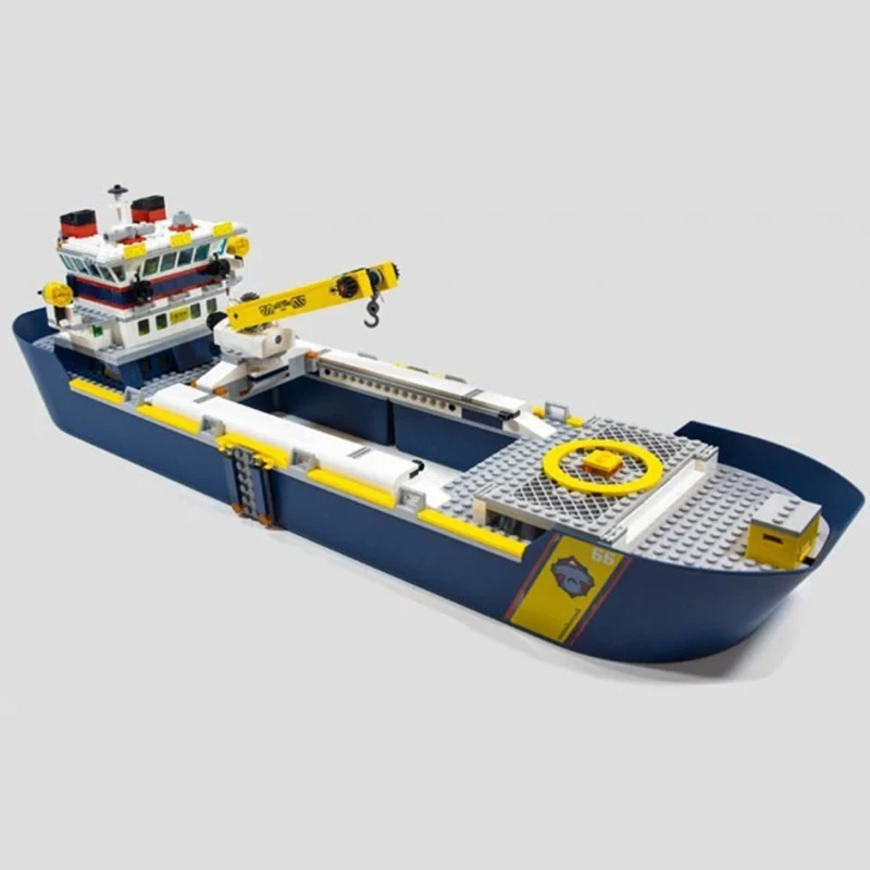 745pcs Urban Ocean Reconnaissance Ship Model Set 60026 Building Block Expedition Assembly Toys Children\'s Birthday Boys Gifts