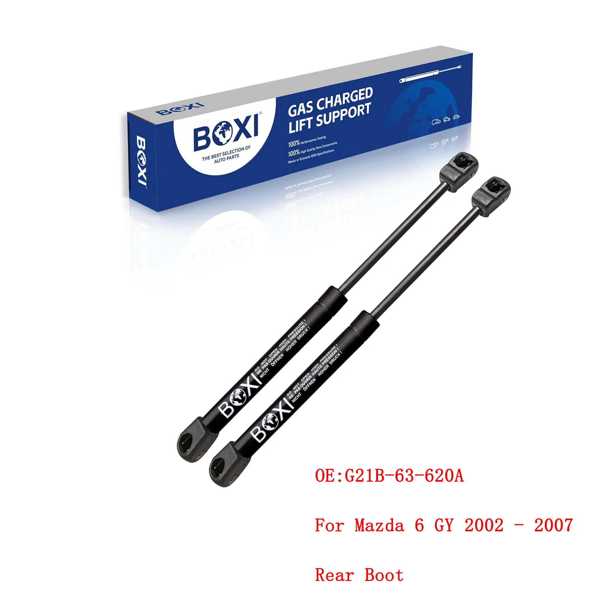 BOXI 2Pcs Rear Boot Shock Gas Spring Lift Support Prop G21B-63-620A For Mazda 6 GY 2002 - 2007  G21B63620A Lift Struts