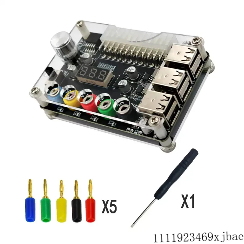

ATX Power Supply Breakout Board Power Module 24Pin Adapter Connector Adjustable Voltage Knob 6 Port USB 2.0 Supports QC2.0 QC3.0
