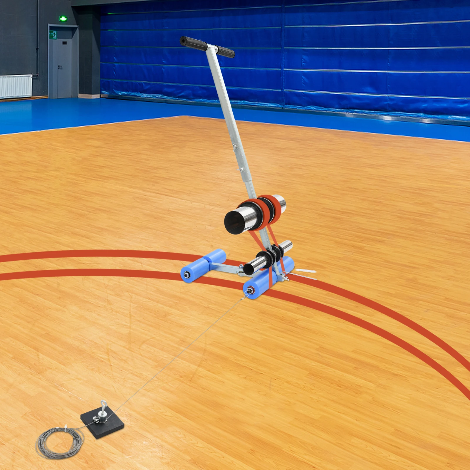 Hand-Push Tape Marking Machine with a Handle and Circle Drawing Kit,Versatile Lane Marking Tool For Demanding Line Marking Tasks