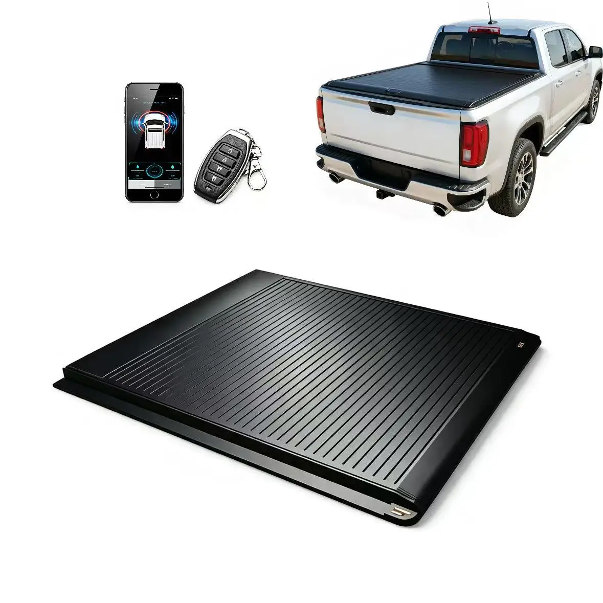 High Strength Aluminum Retractable Tonneau Cover UV Resistant Tub Cover For Chevrolet Silverado Short Bed Off Road Pickup
