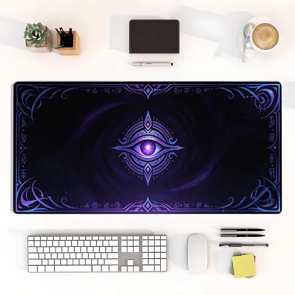 Mystic All Seeing Eye Purple Magic Playmat Dark Occult Symbol Gaming Mousepad Large Desk Mat