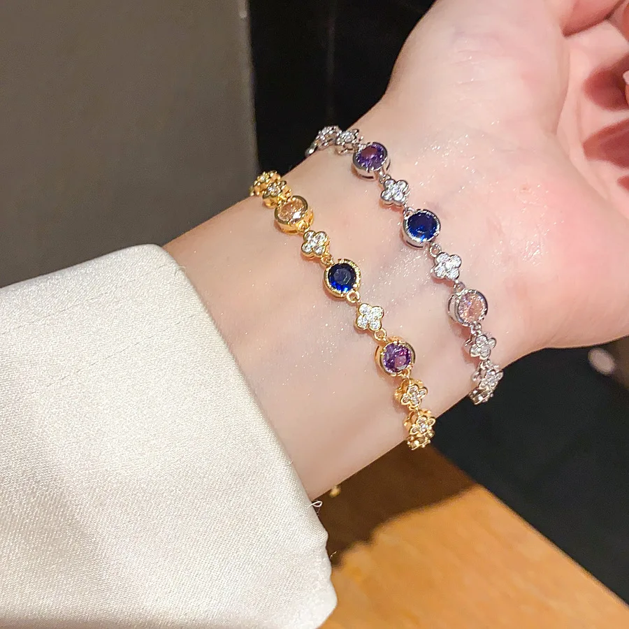 

Everyday Versatile Gold-Plated CZ Bracelet - French Baroque Quiet Luxury Vintage Jewelry