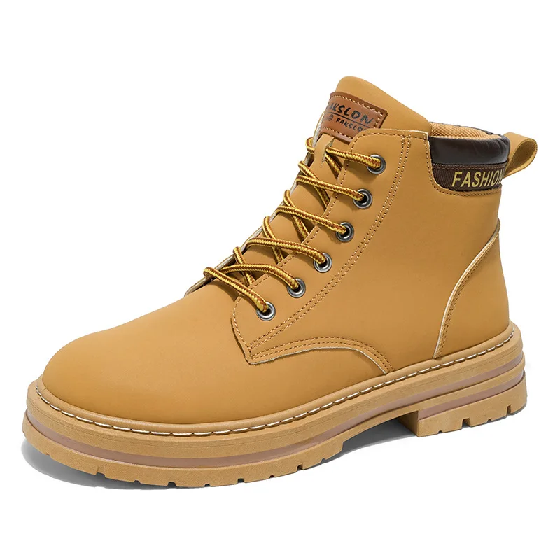 

Высокие ботинки, мужская кожаная обувь, модные мужские мотоциклетные ботинки, зимние ботинки на шнуровке, ковбойские ботинки Botas Hombre