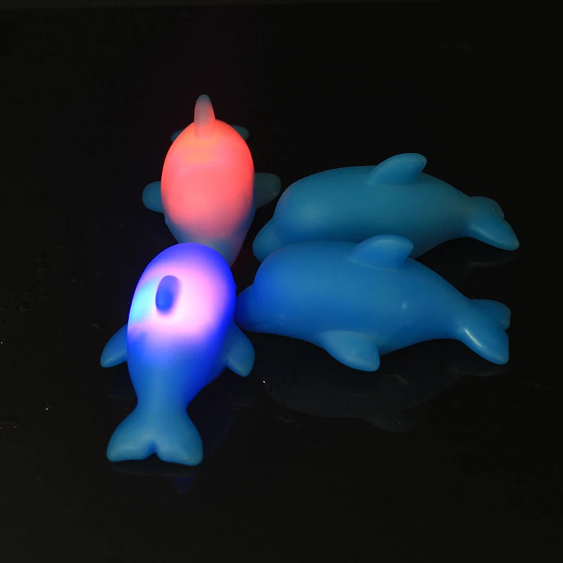 

Baby Dolphin Bath Toys Kids LED Lighting Up Beach Toys Water Glowing Floating Toy for Children Luminous Swimming Pool Toys Games