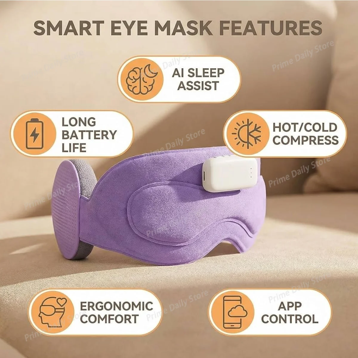 Sleep Mask Headphones Bluetooth - Intelligente 3D-atmungsaktive Schlafmasken-Kopfhörer, kabellose Bluetooth-Einheit mit