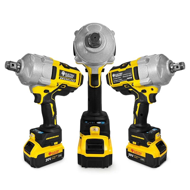 Electric Goddess HSBS006 Brushless Motor with High Torque of 2200N M 3/4 Inch Cordless Electric Drill can Use 20V Dewalt Battery