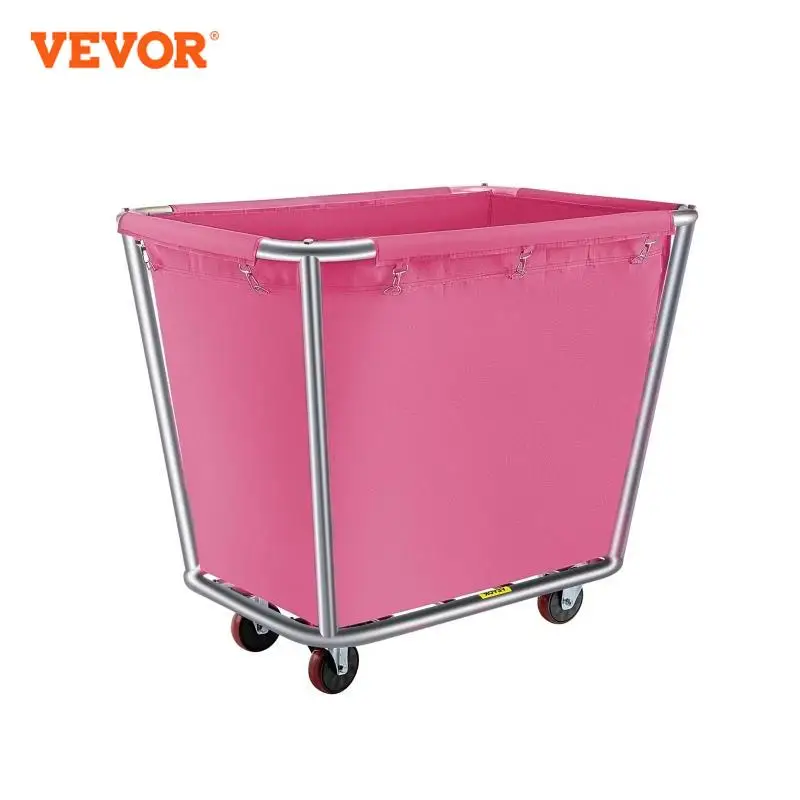 

VEVOR 6 - 18 Bushel Canvas Laundry Basket Cart with Waterproof Storage Basket Removable Frame for Indoor Hotels Guesthouses Mall