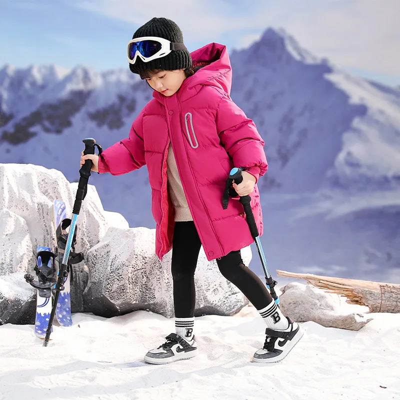 

Новинка 2026 года, детский зимний комбинезон, пальто для мальчиков и девочек, зимние толстые пуховики, детская теплая утепленная верхняя одежда, меховая куртка с капюшоном