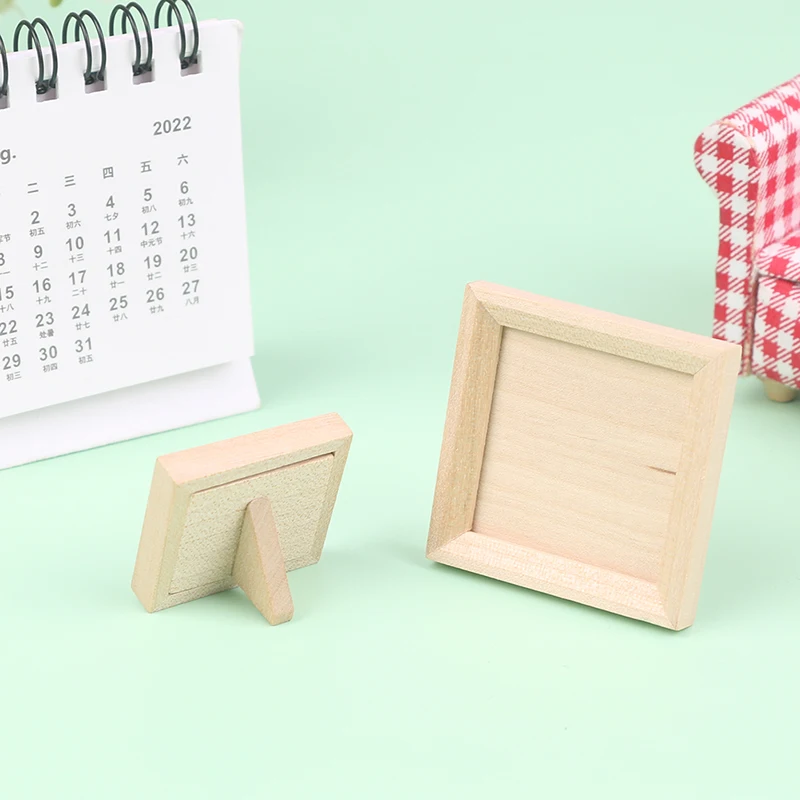 1:12 Bingkai Foto Miniatur Rumah Boneka dengan Penutup Belakang Model Furnitur Simulasi Dekorasi Adegan Ruang Tamu Mainan Aksesori Rumah Boneka