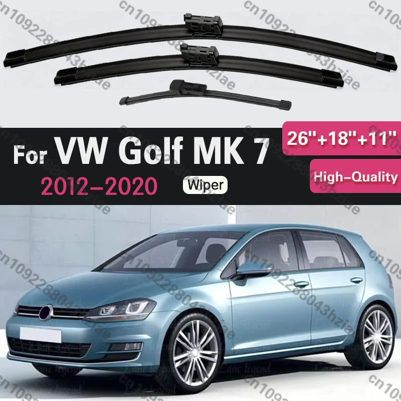 LHD 26"18"11" Scheibenwischerblätter vorne und hinten für VW Golf MK 7 2012-2020 2017 2016 2015 2014 2013 Linkslenker Windschutzscheibe